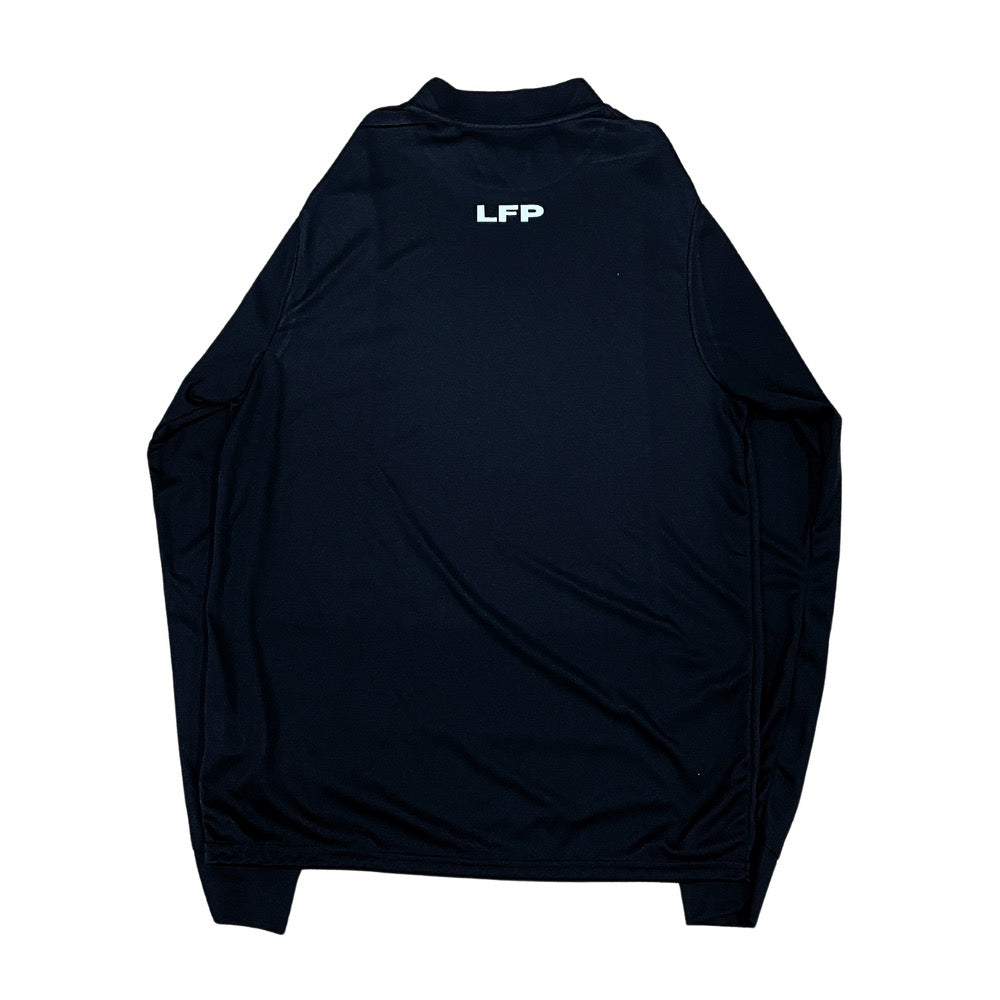 Mock Neck Long Sleeve Golf Tee - Black