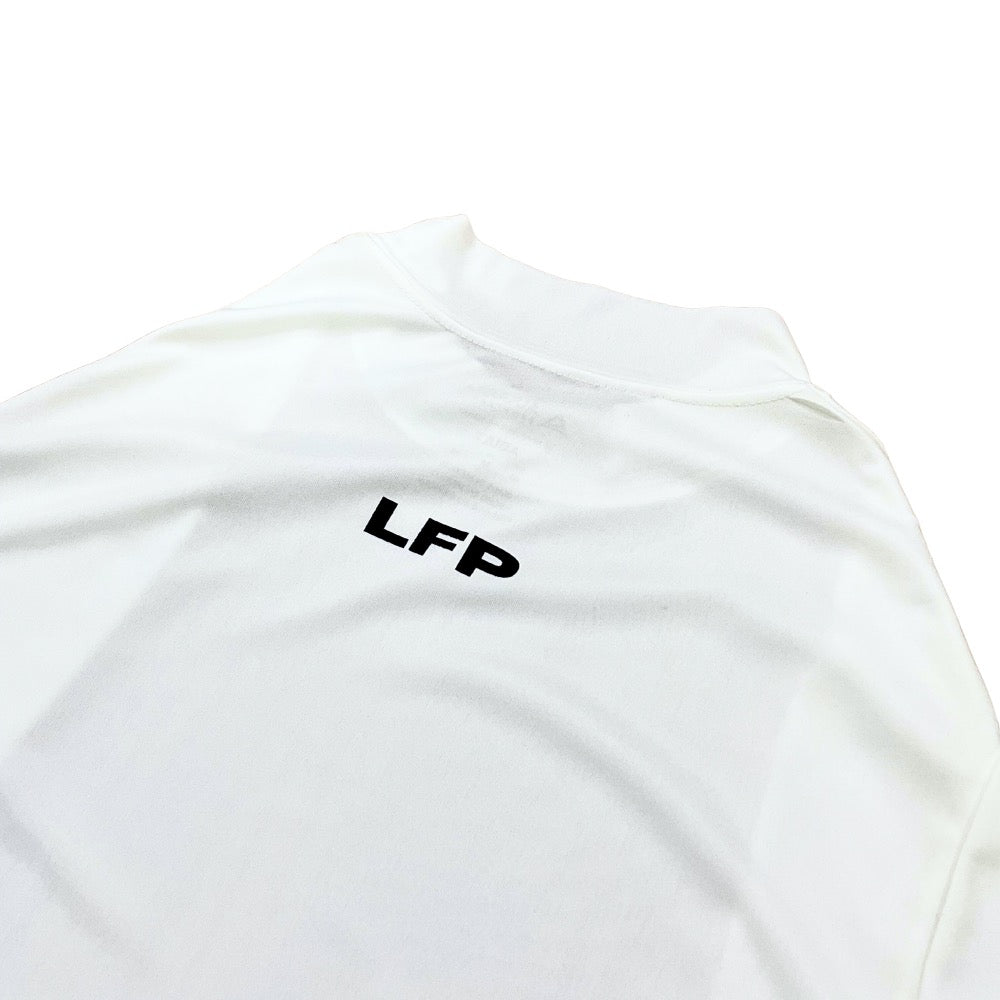 Mock Neck Long Sleeve Golf Tee - White