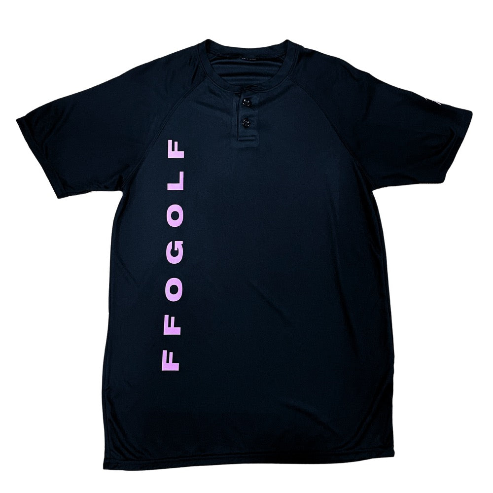 Performance Golf Tee - Black & Pink