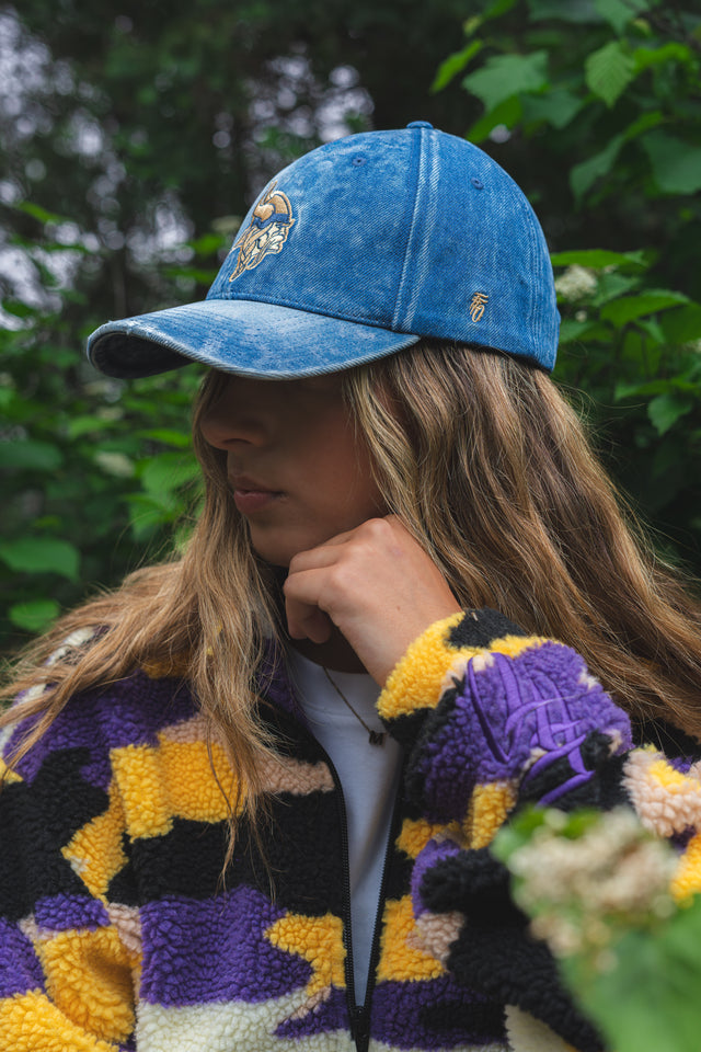 FFO x Minnesota Vikings | Washed Denim Snapback - Blue