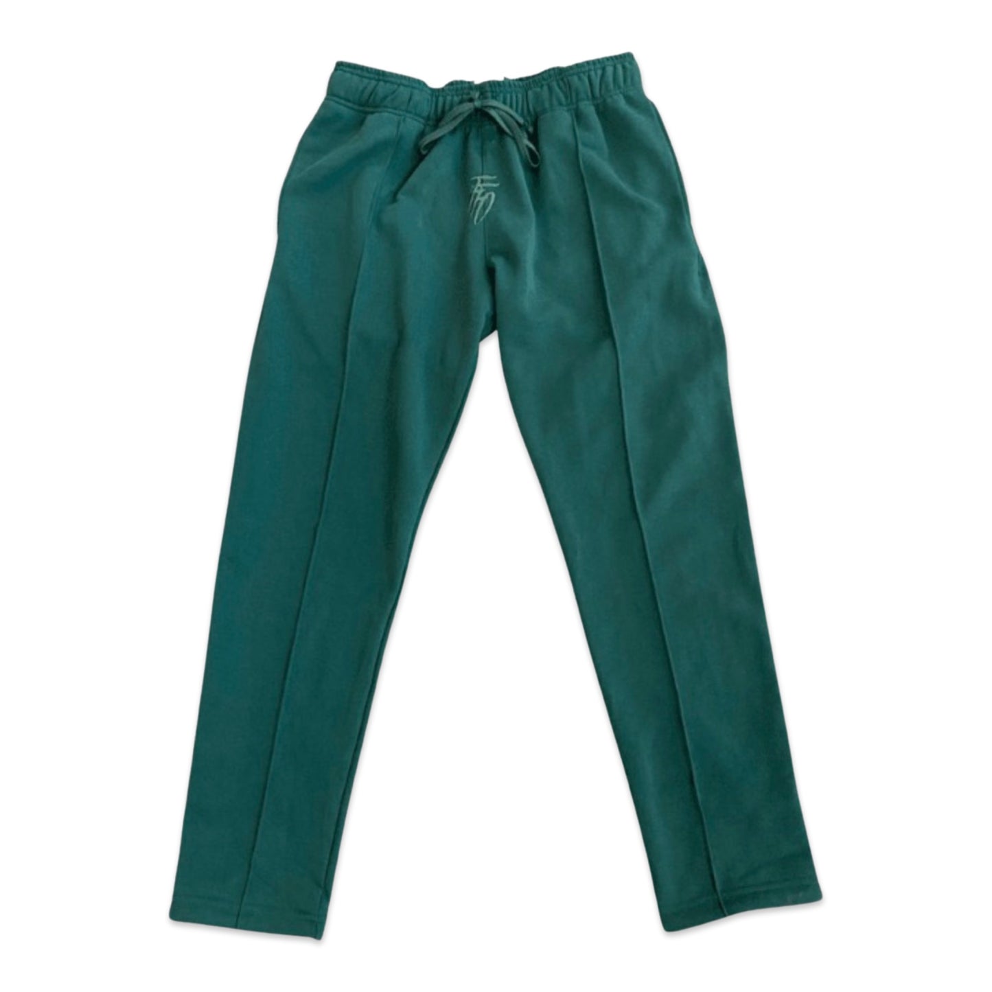 Centre Logo Pleated Sweatpants - Royal Green