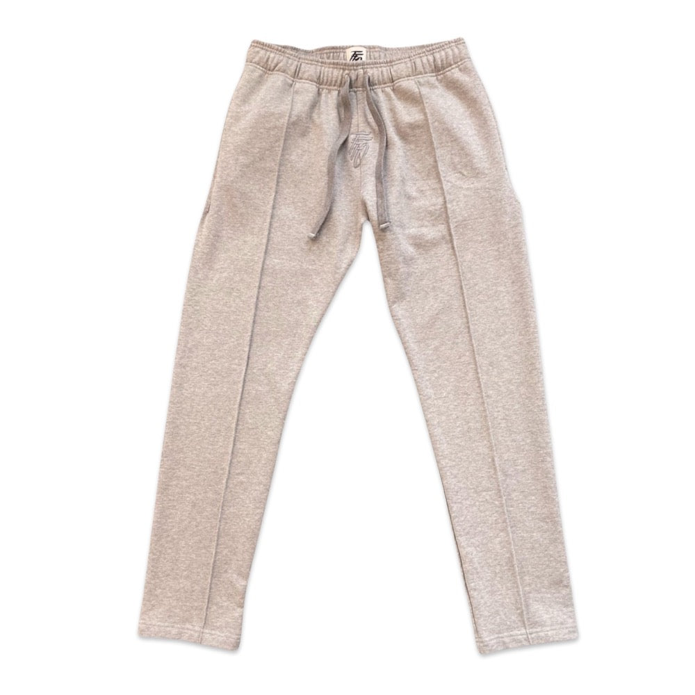 Centre Logo Pleated Sweatpants - Chrome Silver
