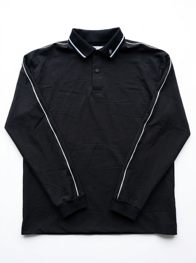 Long Sleeve Polo - Black