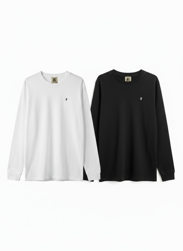 Long-Sleeved Thermal 2-Pack - BLACK/WHITE