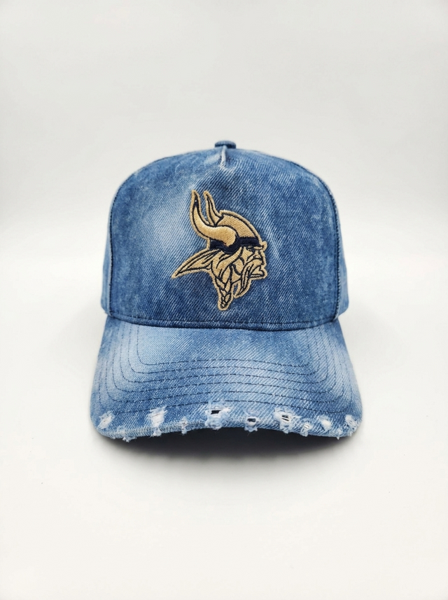 FFO x Minnesota Vikings | Washed Denim Snapback - Blue