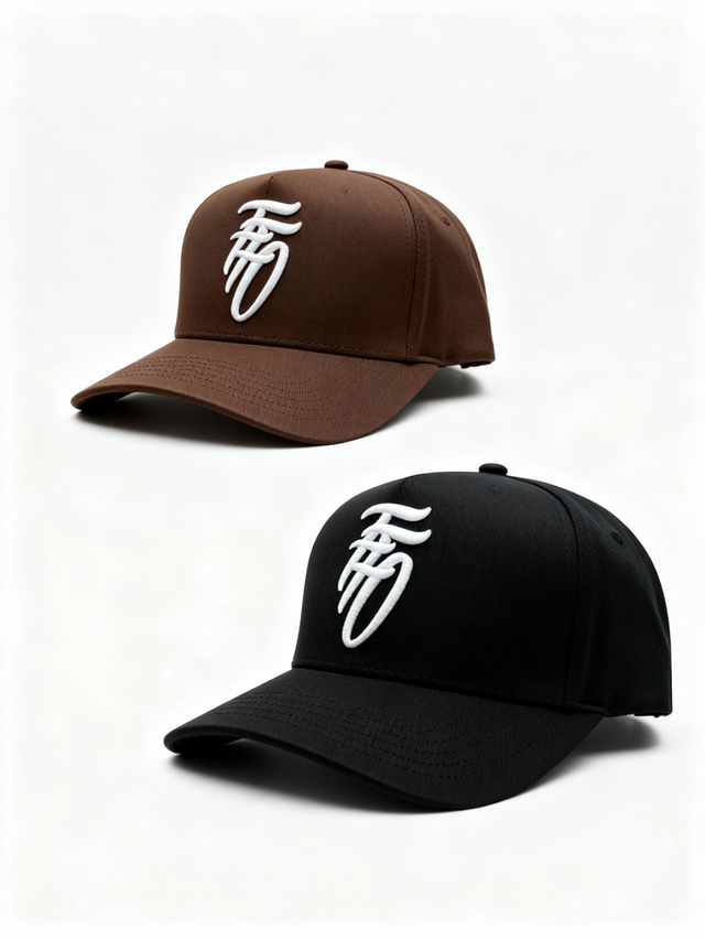 Classic Snapback Set - BLACK/WHITE & BROWN/WHITE