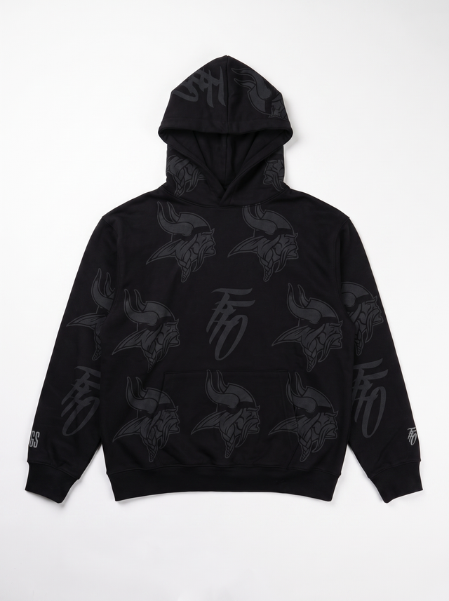 FFO x Minnesota Vikings | All-Over Print Hoodie - Black