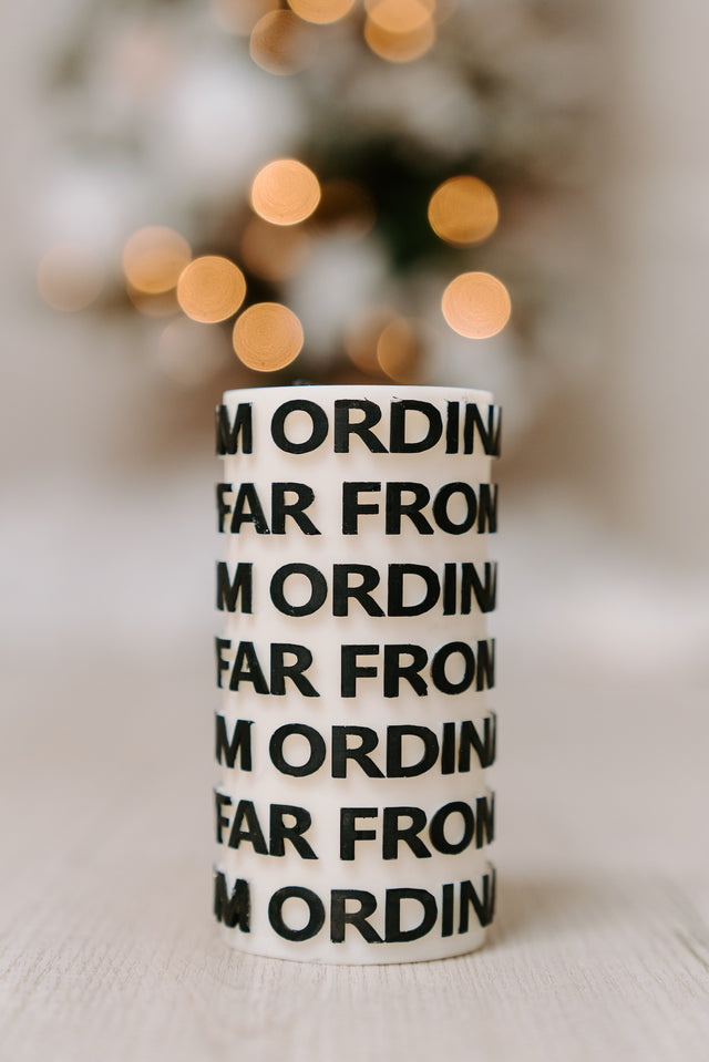 Far From Ordinary Candle - Black/White