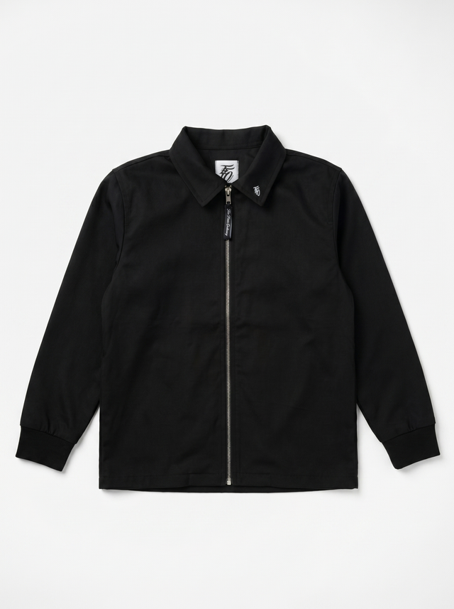FFO Kids | Collared Two-Way Zip Jacket - Black