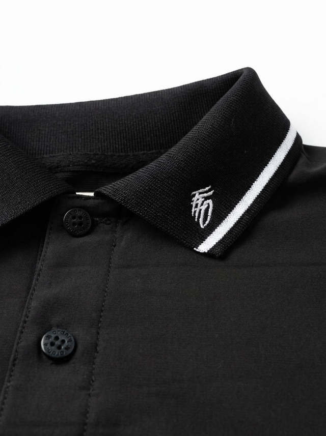 Long Sleeve Polo - Black