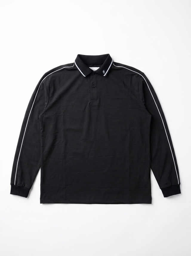 Long Sleeve Polo - Black