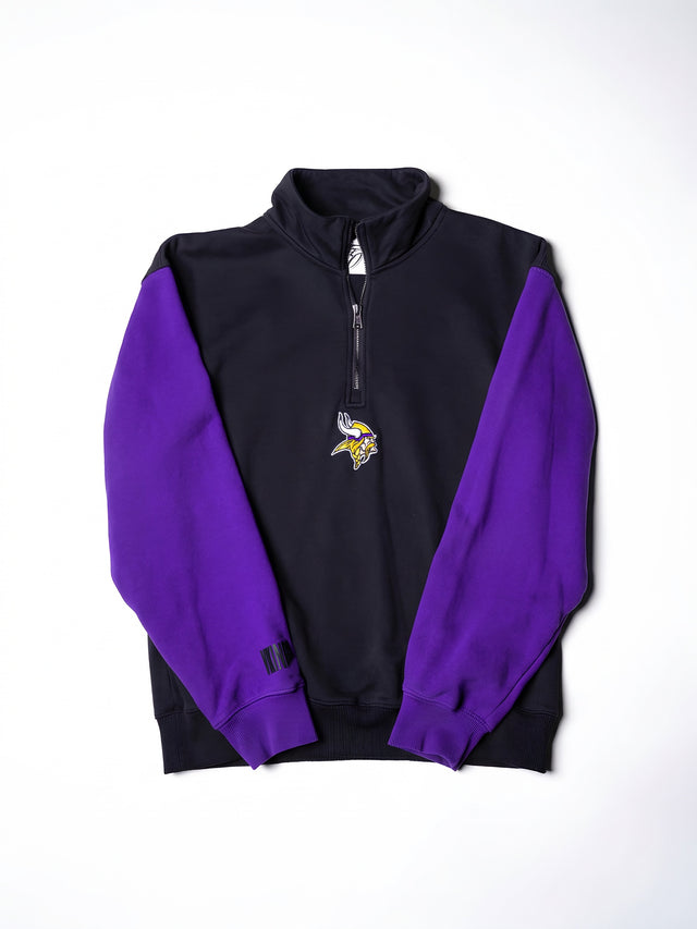 FFO x Minnesota Vikings | Two-Tone ¼ Zip Pullover - Black/Purple