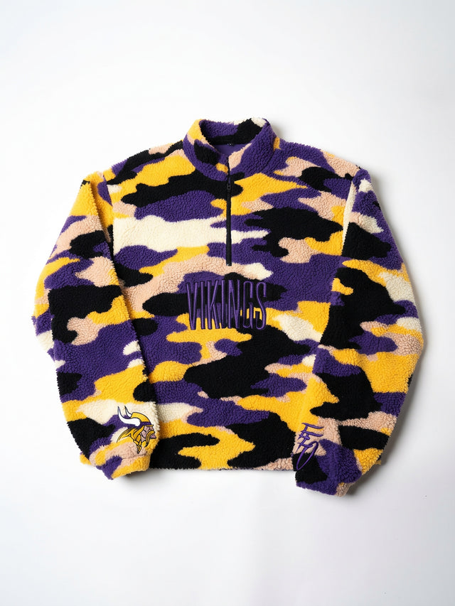 FFO x Minnesota Vikings | Sherpa ¼ Zip Pullover - Camo-Multi